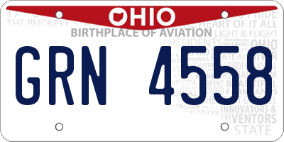 OH license plate GRN4558