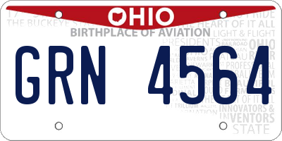 OH license plate GRN4564