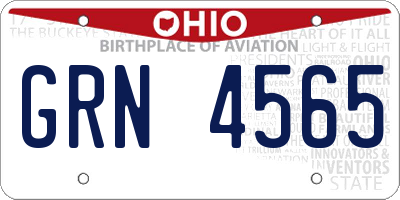 OH license plate GRN4565