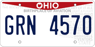OH license plate GRN4570