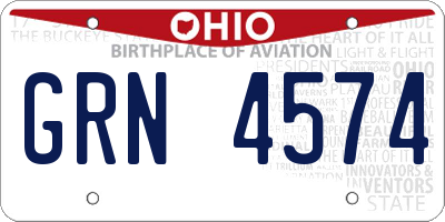 OH license plate GRN4574
