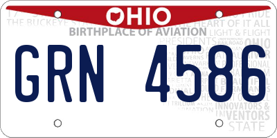 OH license plate GRN4586