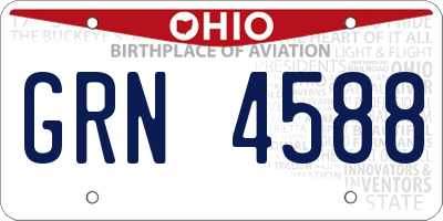 OH license plate GRN4588