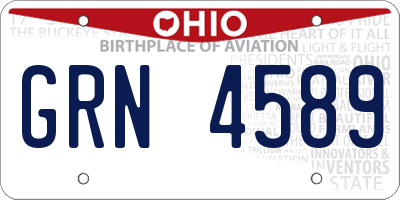 OH license plate GRN4589
