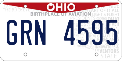 OH license plate GRN4595