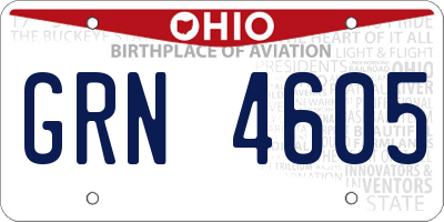 OH license plate GRN4605