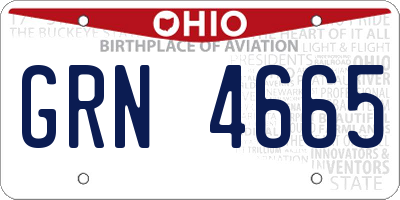 OH license plate GRN4665