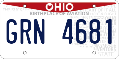 OH license plate GRN4681