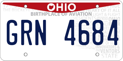 OH license plate GRN4684