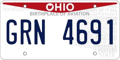 OH license plate GRN4691