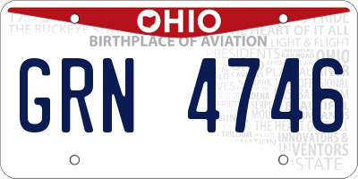 OH license plate GRN4746