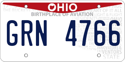 OH license plate GRN4766