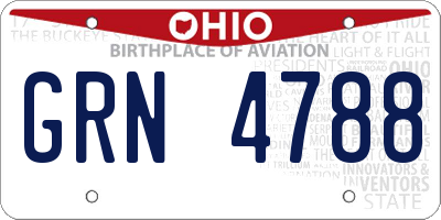 OH license plate GRN4788