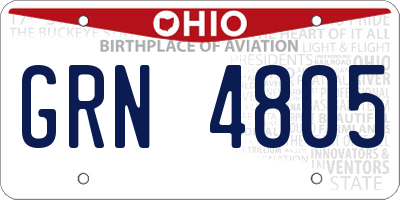 OH license plate GRN4805