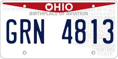 OH license plate GRN4813