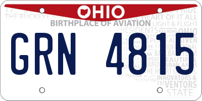 OH license plate GRN4815