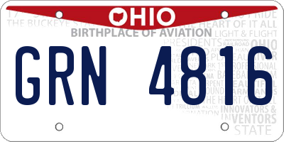 OH license plate GRN4816