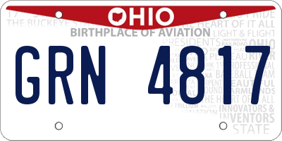 OH license plate GRN4817