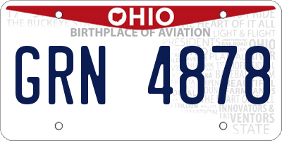 OH license plate GRN4878