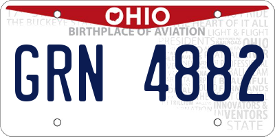 OH license plate GRN4882