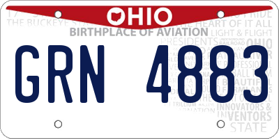 OH license plate GRN4883