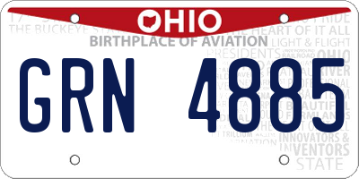 OH license plate GRN4885