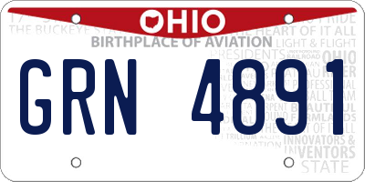OH license plate GRN4891