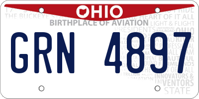 OH license plate GRN4897
