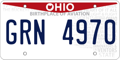 OH license plate GRN4970