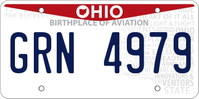OH license plate GRN4979