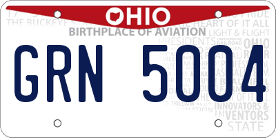 OH license plate GRN5004