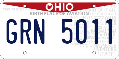 OH license plate GRN5011