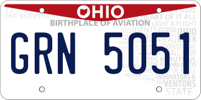 OH license plate GRN5051