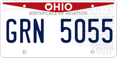 OH license plate GRN5055