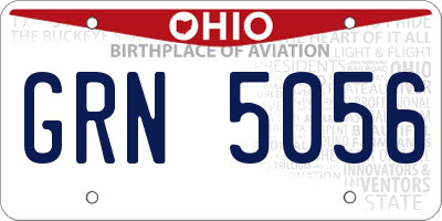 OH license plate GRN5056
