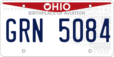 OH license plate GRN5084