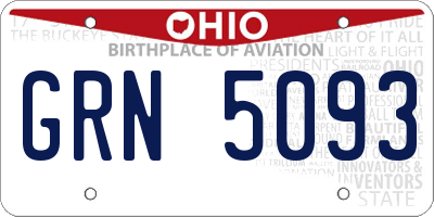 OH license plate GRN5093