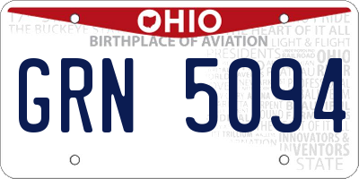 OH license plate GRN5094