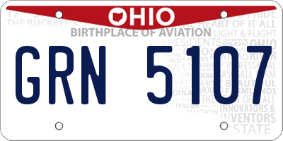 OH license plate GRN5107