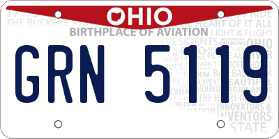 OH license plate GRN5119