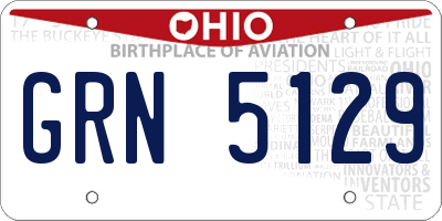OH license plate GRN5129