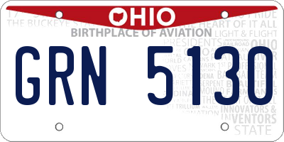 OH license plate GRN5130
