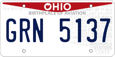 OH license plate GRN5137