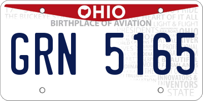OH license plate GRN5165