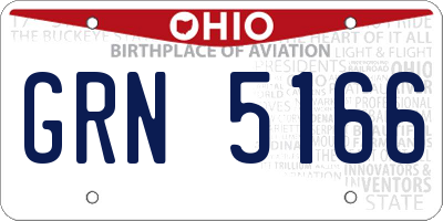 OH license plate GRN5166