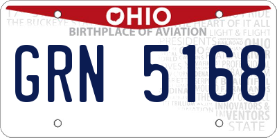 OH license plate GRN5168