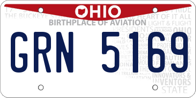 OH license plate GRN5169