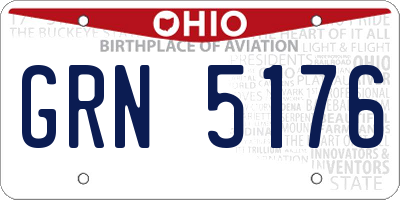 OH license plate GRN5176