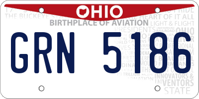 OH license plate GRN5186