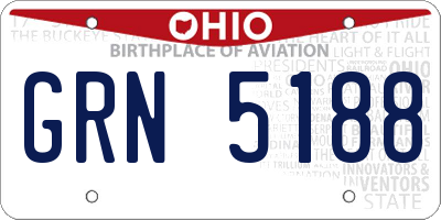 OH license plate GRN5188